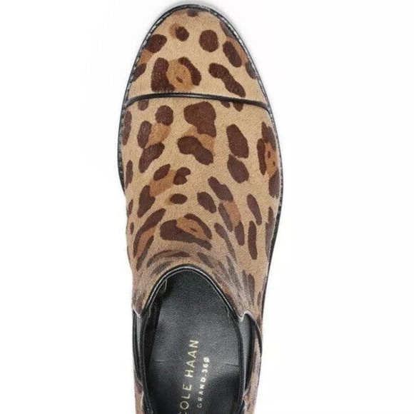 Cole Haan Mara Grand Brown Tan Leopard Print Calf Hair Chelsea Booties 7 - Picture 7 of 11